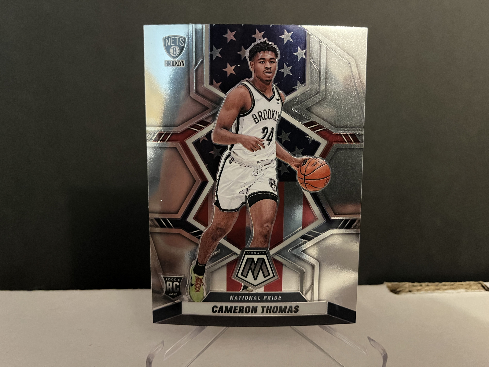 2021-22 NBA Panini Mosaic Cameron Thomas #255 National Pride Rookie Card