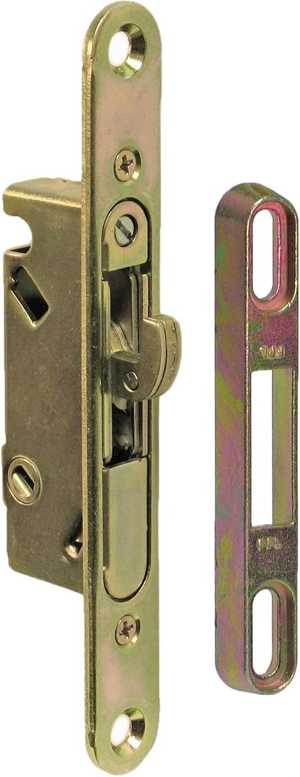 FPL #3-45-S Sliding Glass Door Mortise Lock with Adapter Plate, 5-3/8” Screw Hol