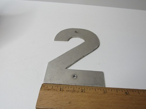 Vintage Industrial Aluminum Number 2 5 inch Tall Wall Salvaged #US23 - Picture 4 of 5