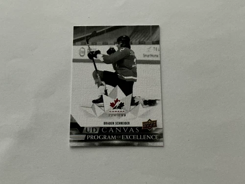 2022-23 UD Canvas "Program of Excellence"  Black & White Braden Schneider #C263