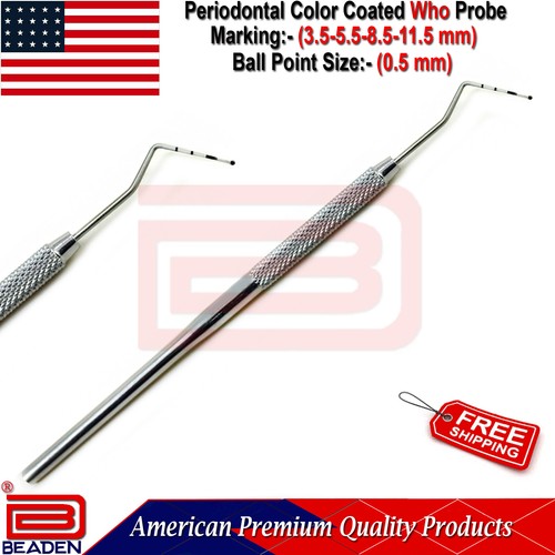 Dental Who Probe Ball Tip Periodontal Diagnostic Pocket Depth Measuring