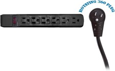 SurgExpert 4' Power Surge Strip w 6 Outlets - 12000AMPS - S9P60A6 - Black