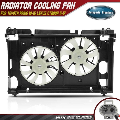 Dual Radiator Cooling Fan Assembly for Toyota Prius 2010-2015 Lexus ...