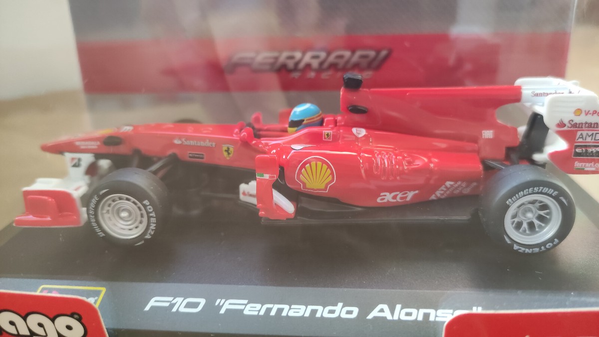 1/32 Scale Model of F1, Fernando Alonso, Ferrari F10 #8, Burago | eBay