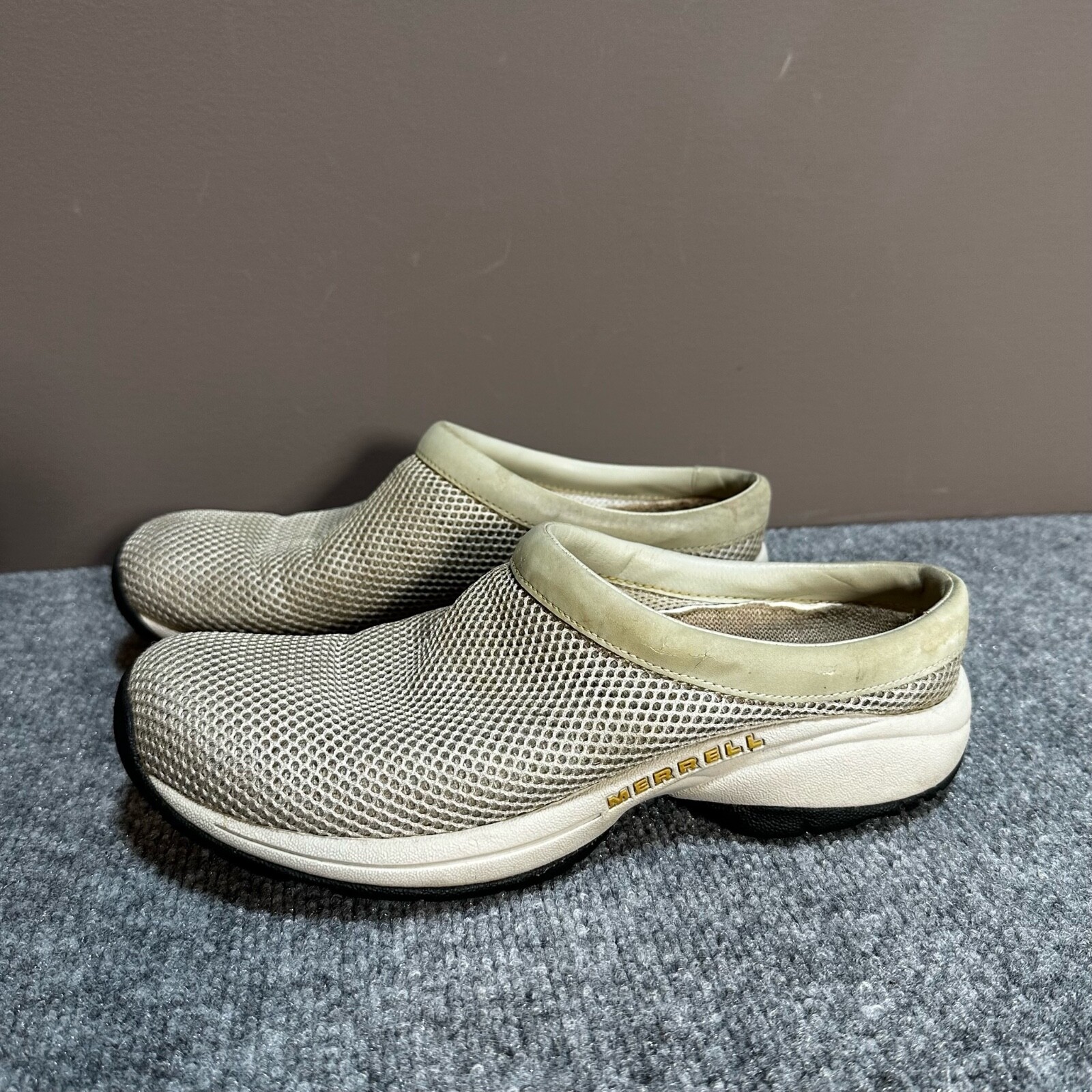 Merrell Scarpe Donna 10 Argento Grigio Breeze Mules Slip On J63314