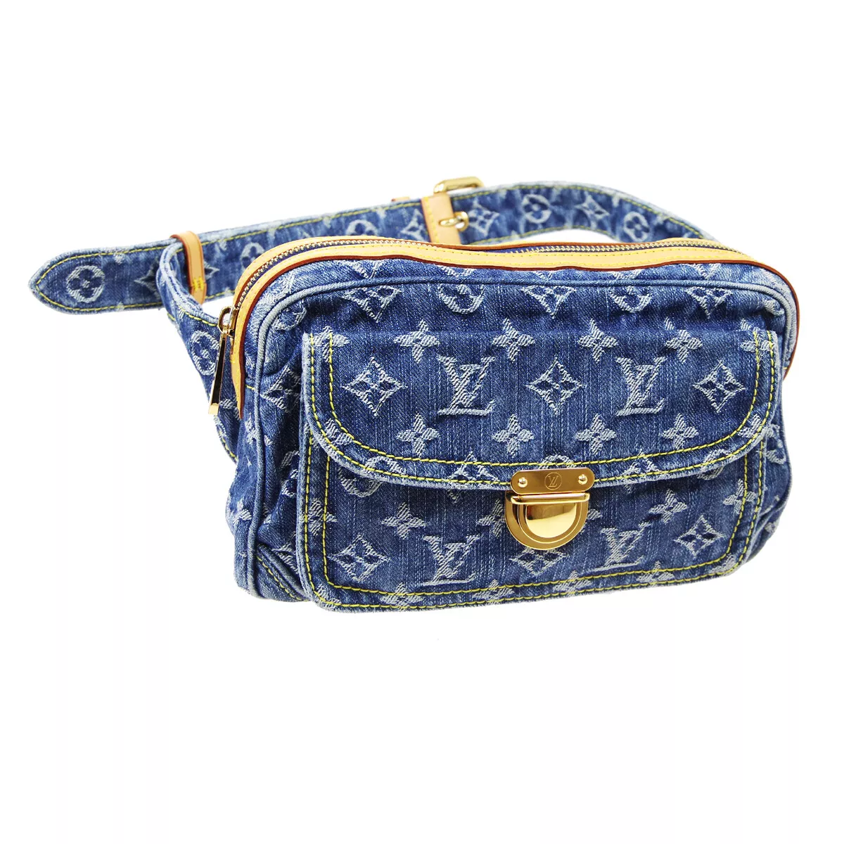 Louis Vuitton Bum Bag Waist Pouch SR2027 Blue Monogram Denim M95347 05635