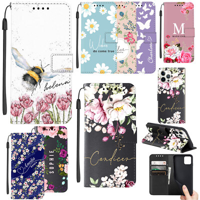 Floral Cover Personalized Leather Wallet Case For iPhone 17 16 15 Pro Max 14 13