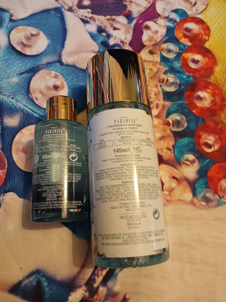 Next Paradise Luxury Burbuja Baño Shot Limón Rosa Sándalo Cuerpo Bruma Set 145 ml Foto 2 de 2
