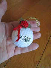 Christmas Ornament Real Golf Ball 'Seasons Golfing" Golfer Golfing Decoration