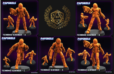 Technomad Scavenger | Cyberpunk | Varied Options | Papsikels | 32mm scale
