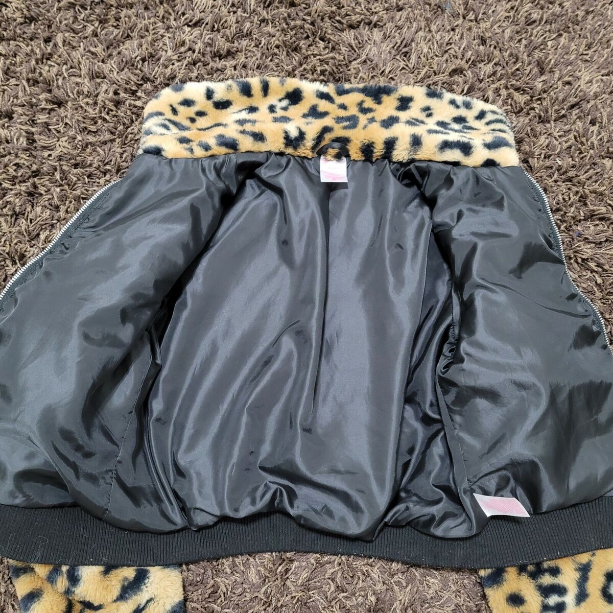 No Boundaries Tan Black Leopard Fur Warm Winter Jacket Coat No Boundaries Tan Black Leopard Fur Warm Winter Jacket Coat