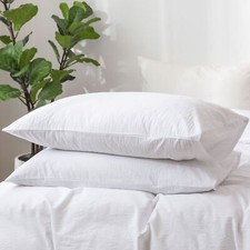 Bedding Pillowcases Pack of 2 100 Washed Cotton Linen Like Textured Breathab...