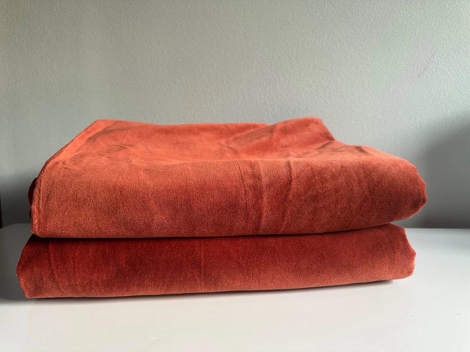 WORLD MARKET хурма бархата занавески комплект 84» L полюс 100% хлопок оранжевый - Изображение 4 из 4