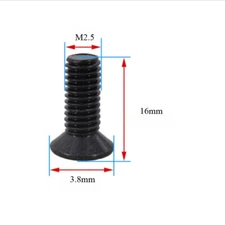 M2.5 X 16mm Phillips Flat Head Screws Carbon Steel Machine Screws Black 100Pcs