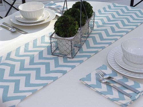 Table Runner Chevron Polyester 14x108" By Broward Linens (Variety Of Colors) - Picture 2 of 10