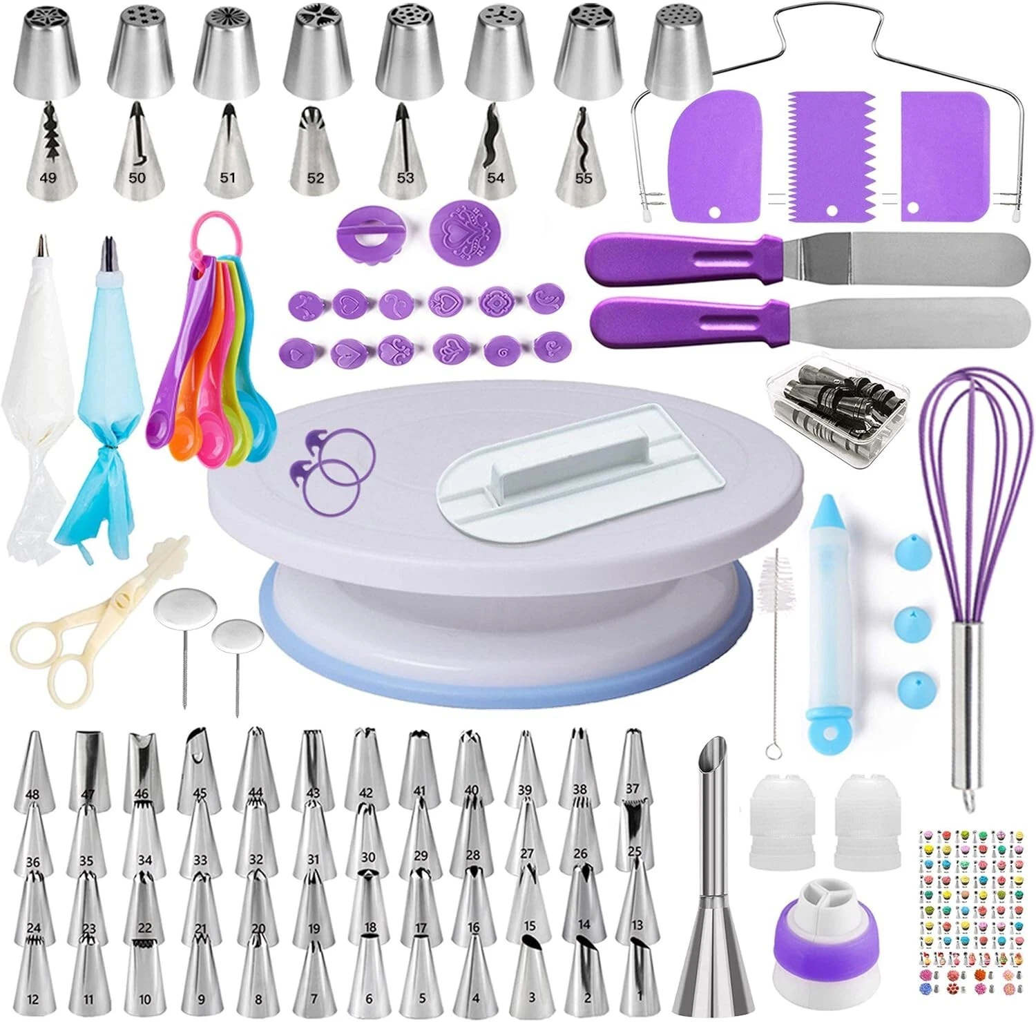 Cake Decorating Kit, 137pcs Cake Decorating Supplies With Cake Turntable For ...