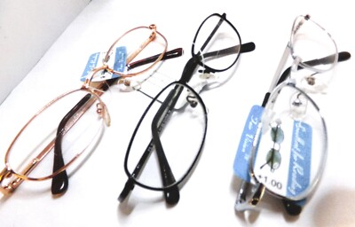 3 pair Bifocal READING GLASSES Compact classic style Power +1.0 men Women reader