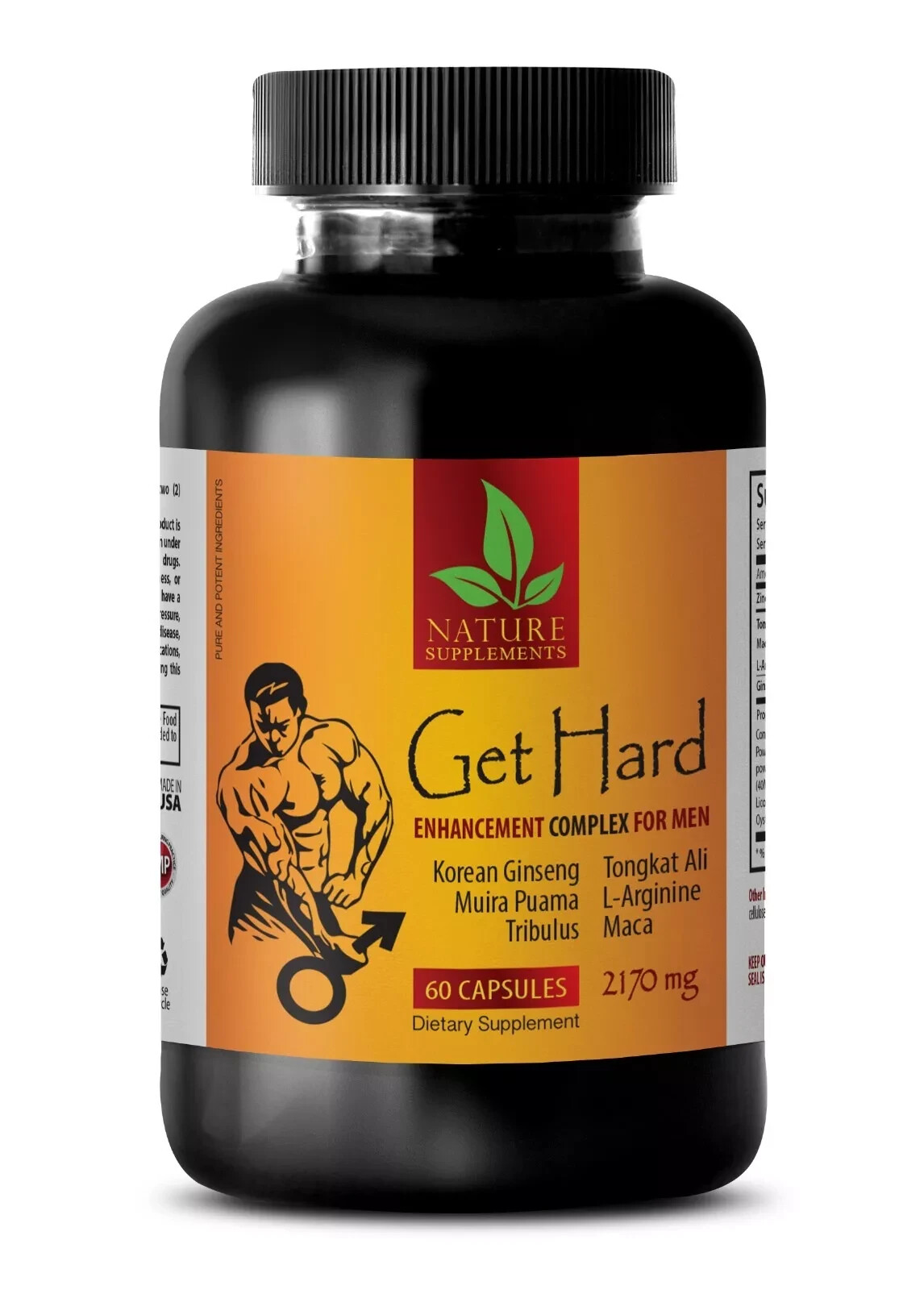 Libido support - GET HARD PILLS maca vitamins for men male enhancer, Pack of 1 .