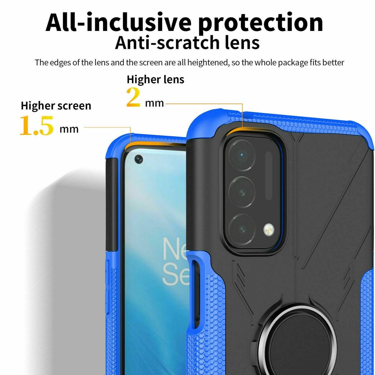 Cover Ibrida Antishock Con Supporto Custodia OPPO A54 A74 A94 5G Con Anello E Protezione Schermo - Ibrida Antishock Cover Antiurto Con Anello - Foto 4