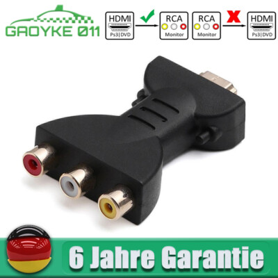 Audio Adapter HDMI compatible Klinke Stecker auf 3 Cinch Chinch für Konverter DE