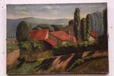 Quadro dipinto olio su tela raffigurante paesaggio XX sec painting oil on canvas