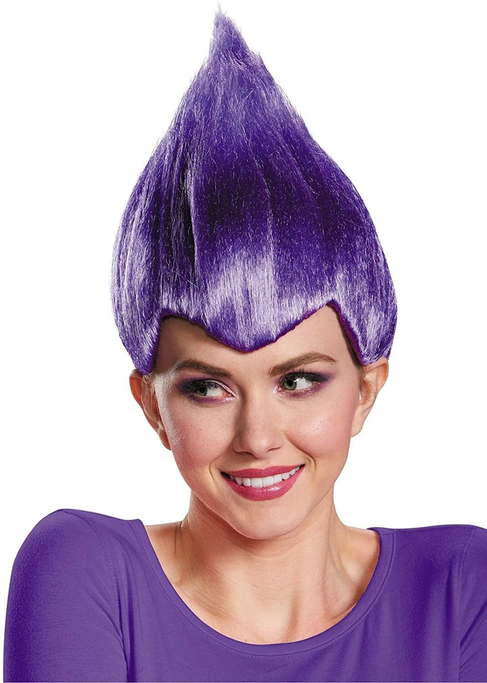 Peruca maluca troll fantasia louca fantasia fantasia Halloween acessório fantasia adulto 4 CORES - Imagem 4 de 4