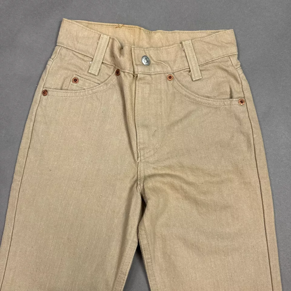 Pantalones vaqueros vintage Levis para niños 11 beige 418 hechos en EE. UU. años 80 1985 pierna recta Foto 2 de 4