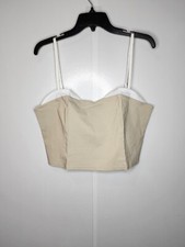 PrettyLittleThing Womans Beige Bust Panel Corset Top, Size 12, BRAND NEW