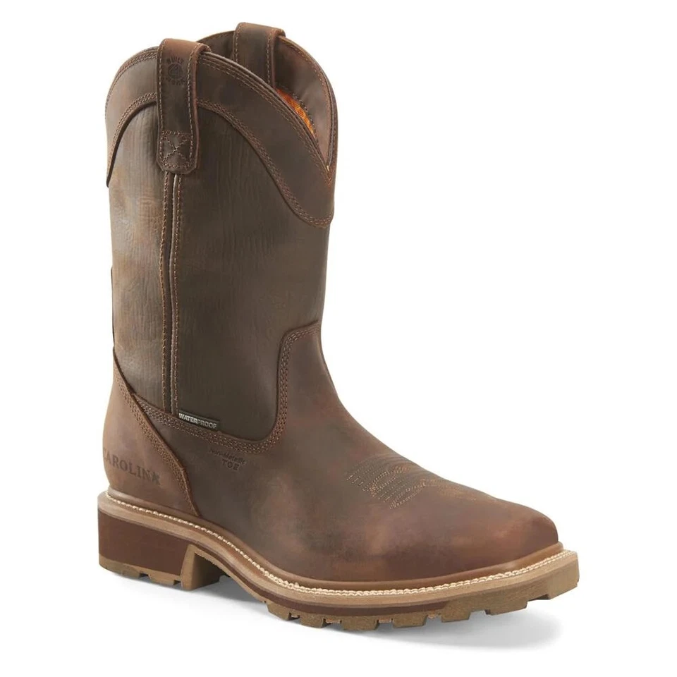 Botas Carolina para hombre impermeables punta compuesta Wellington 11" Rancher Pull-on Foto 3 de 4