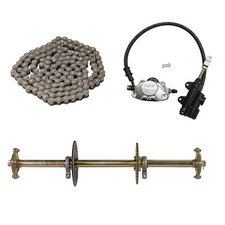 32x1.2" Go Kart ATV Drift Trikes Rear Axle Kit  Brake Sprocket Hub 428 Chain