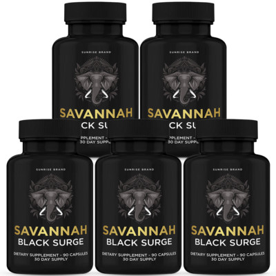 Savannah Black Surge Male Enhancement Formula to Help Boost Performance - 5 Pack