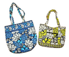 Lotto 2 borse a tracolla Vera Bradley Blue Bayou 14X13 e Yellow Bayou 9X12CARRYALL