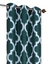 1/2PC SET WINDOW CURTAIN LINED BLACKOUT GROMMET PANEL VALANCE MOROCCAN PRINT