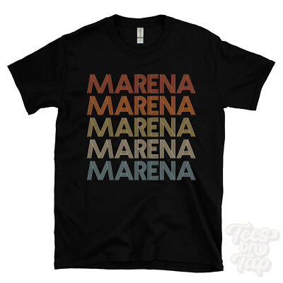 MARENA WIEDERHOLTES RETRO-STIL T-SHIRT Herren & Damen Neuheit cool Name Geschenk