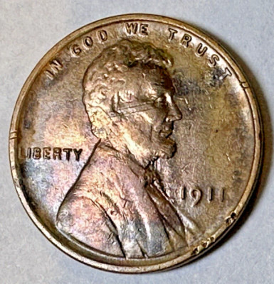 1911-P Lincoln Wheat 1c ~ Uncirculated Details ~ RB ~ BARGAIN ~ J08