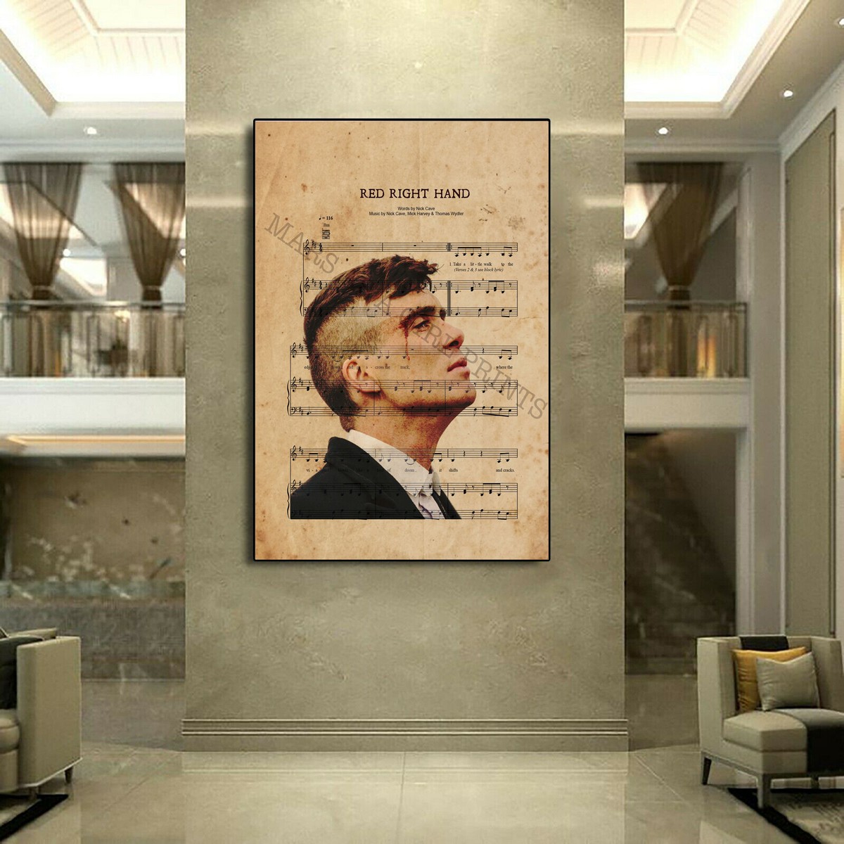 Peaky Blinders Thomas Shelby Red Right Hand Vintage Wall Art