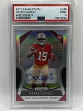 2019 Panini Prizm Silver Deebo Samuel RC Rookie Auto #346 PSA 9 49ers