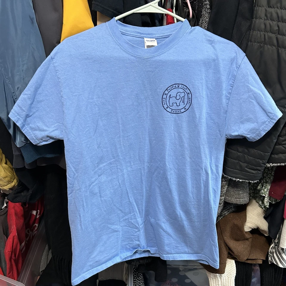 Camiseta Gildan Puppie Love Azul Gráfico Talla Mediana - "Vicki Foto 2 de 4