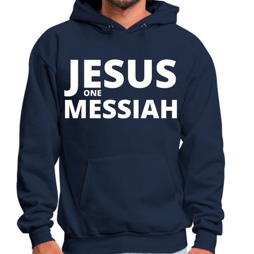 Mens Graphic Hoodie Jesus one Messiah - Picture 4 of 72