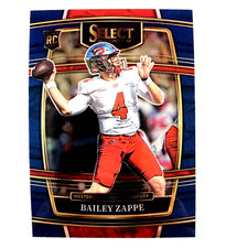 Bailey Zappe 2022 Panini Select Draft Picks Blue Rookie Card #10 WKU Hilltoppers. rookie card picture