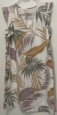 LoveShackFancy Woman’s Tropical Palm Leafs Linen Mini Dress Size 0