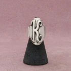 sterling silver vintage script letter k initial signet ring size 6.25