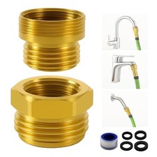 Shower Hose Adapter and Faucet Adapter Kit, Brass G1/2" Female, 55/64"-27 Female