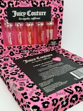 New Juicy Couture 5 Pck Lip Gloss Oil Set Makeup Hydrating Strawberry Cosmetic