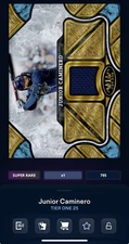 DIGITAL TOPPS BUNT Junior Caminero TIER ONE 25 SUPER RARE RELIC Read