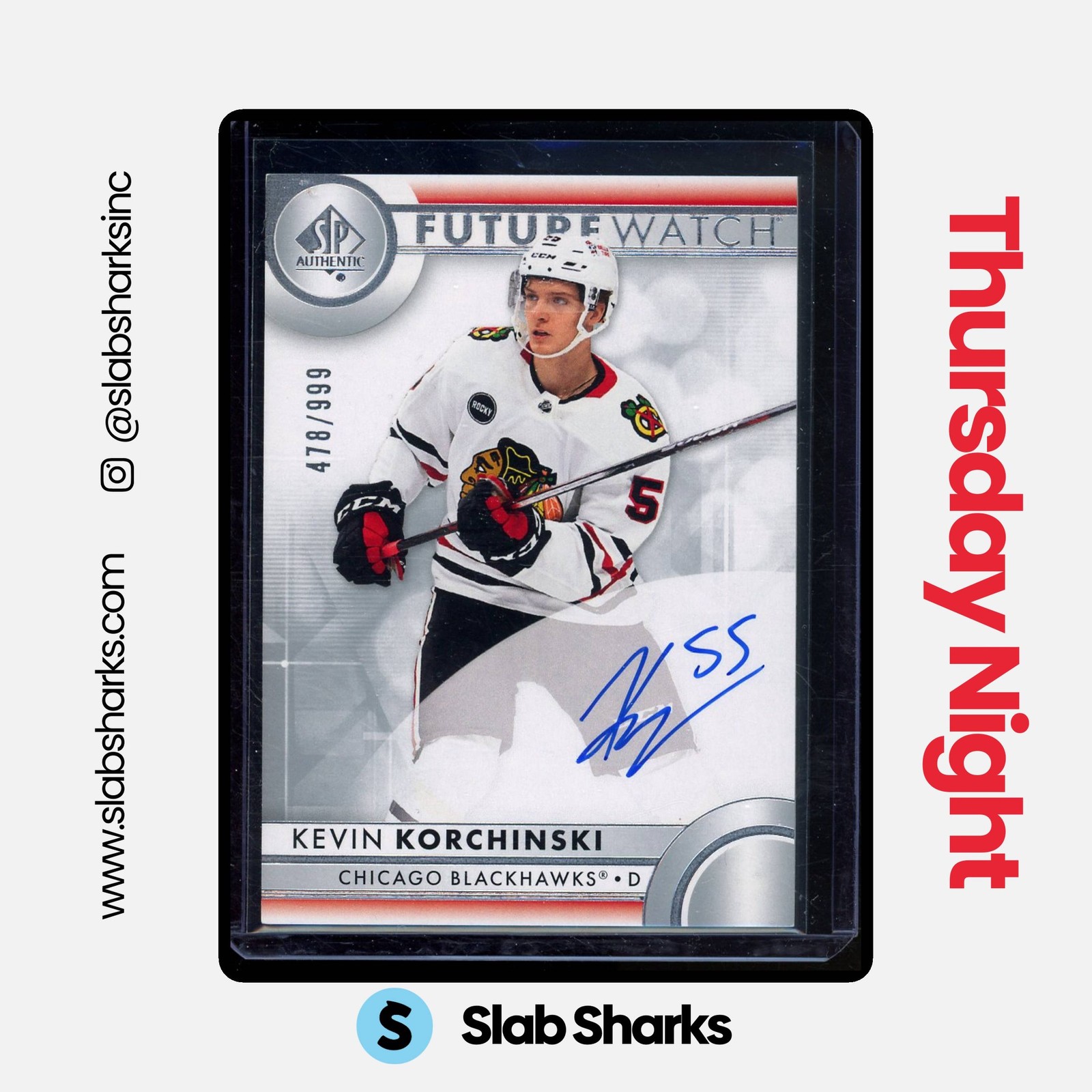 2023 SP AUTHENTIC #153 KEVIN KORCHINSKI AUTO RC FUTURE WATCH ROOKIE /999