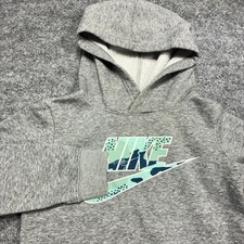 Nike Kids Grey Camo Logo Hoodie Pullover Sweatshirt Size.S 4-5 Years