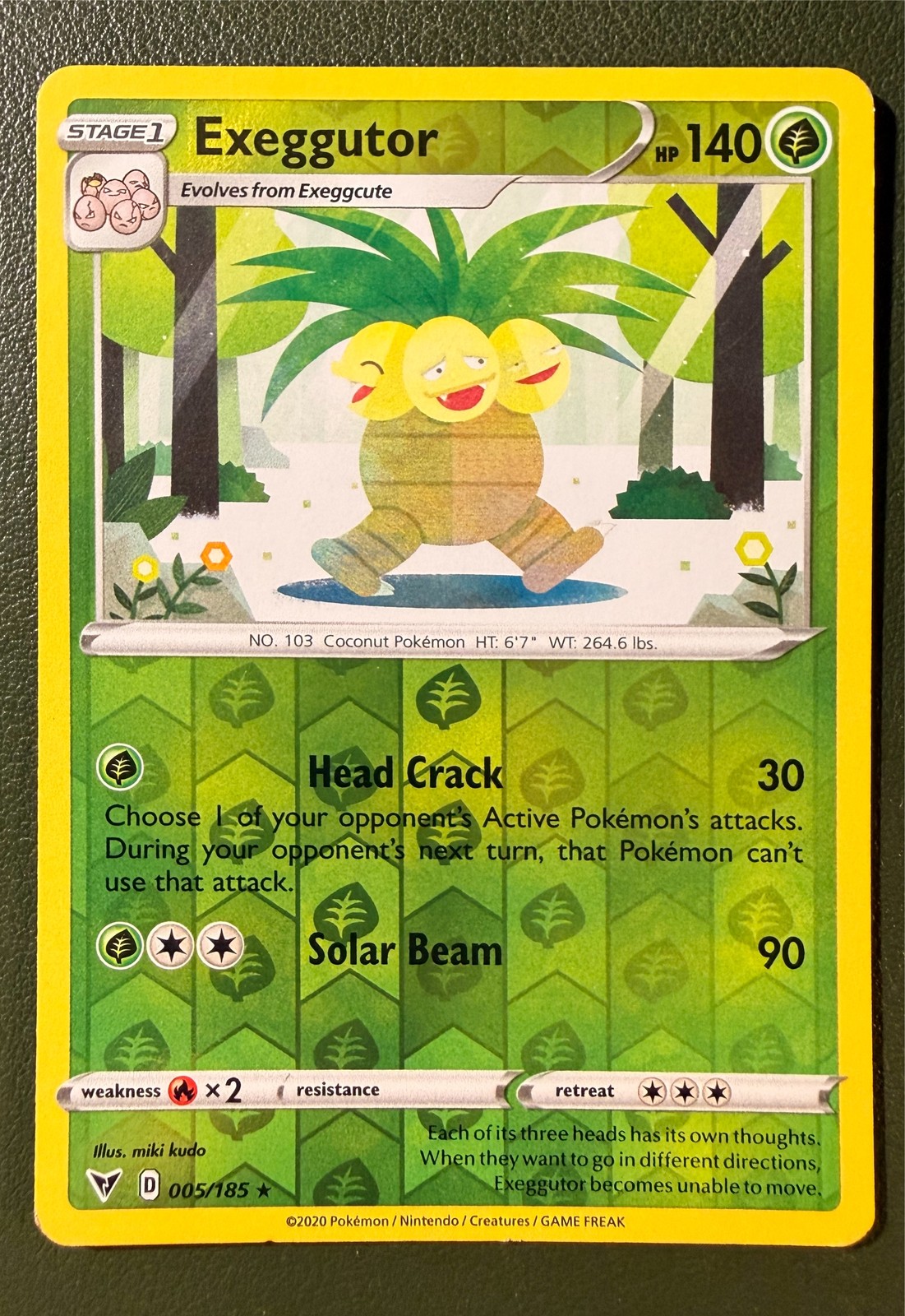 Pokemon TCG Exeggutor 5/185 Vivid Voltage SWSH4 Reverse Holo LP
