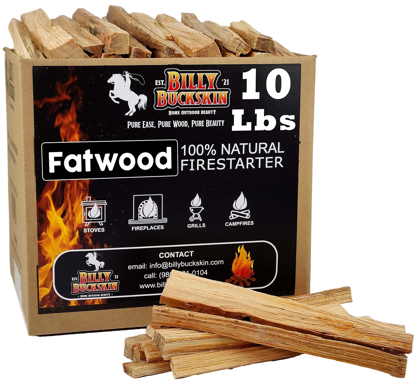 10 lbs Fatwood Fire Starter Sticks Ideal for Fire Pits and Camping