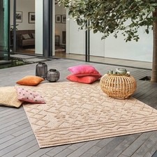 Large Outdoor Rug Salta Links SA04 Brown Summer Garden Rugs Patio Quality